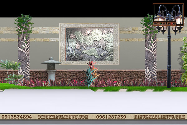 Tranh ph&ugrave; đi&ecirc;u hoa l&aacute; sen bằng composite